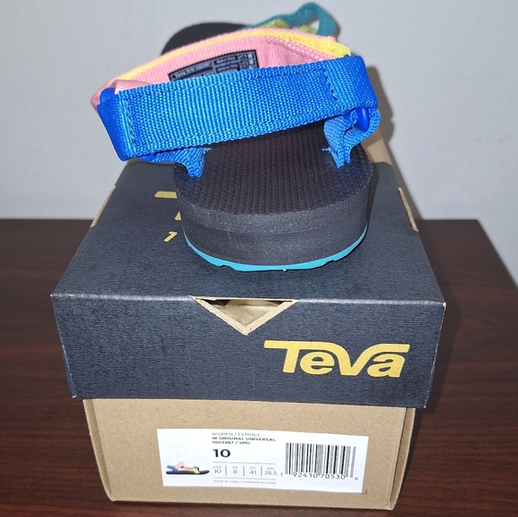 A pair of Teva Original Universal sandals with multicolored straps. NWT - Picture 2 of 9